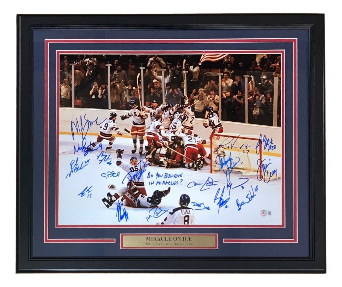 1980 USA Hockey (18) Signed Framed 16x20 Miracle On Ice